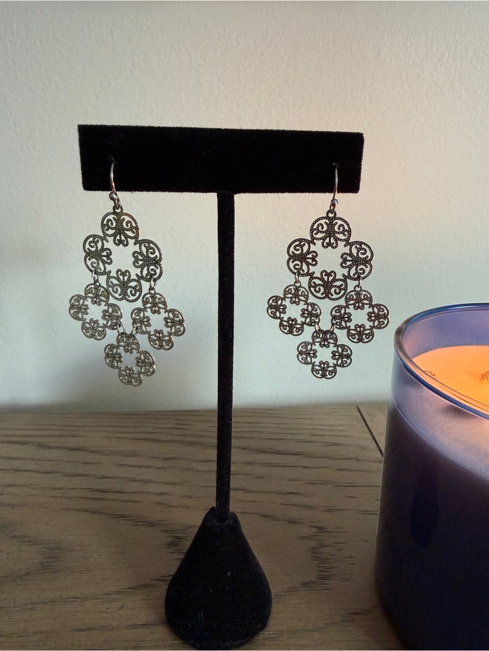 Lia Sophia earrings Chime silvertone lightweight new without box